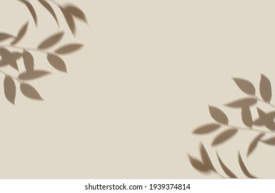 Creative Summer Concept Made With Natural Tropical Leaf Shadow On Brave Ground  Color Background. Minimal Flat Lay With Tree Leaf. 