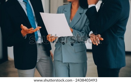 Creative team discussing about work at office, Small bussiness teamwork planing business strategy, office life