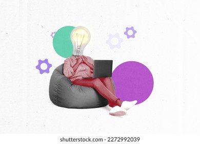 Creative template graphics collage image of smart lady communicating twitter telegram facebook isolated drawing background - Powered by Shutterstock