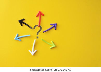 Creative thinking concept with colorful arrows and multiple choices