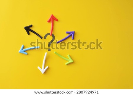 Creative thinking concept with colorful arrows and multiple choices