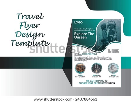Creative Travel Flyer Design Template.