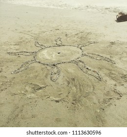 Creative use of rocks on a beach.