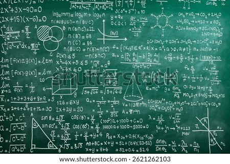 Creative vector illustration of math equation, mathematical, arithmetic, physics formulas background. Art design screen, blackboard template. Abstract concept graphic element
