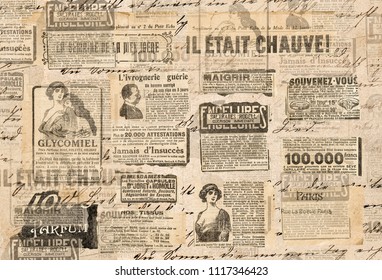 Creative Vintage Style Background. Paper Texture. Newspaper Strips