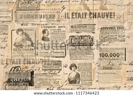 Creative vintage style background. Paper texture. Newspaper strips