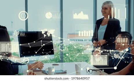Creative visual of business data analyzing technology . Concept of digital data for marketing analysis and investment decision making .