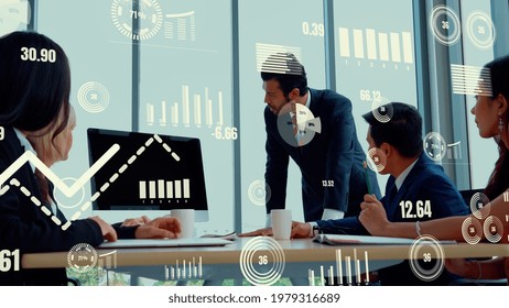Creative visual of business data analyzing technology . Concept of digital data for marketing analysis and investment decision making .