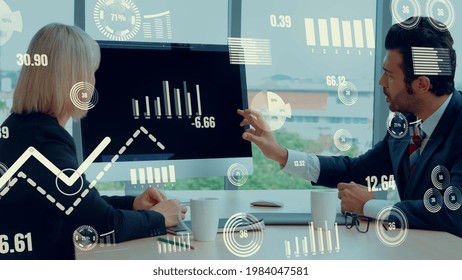 Creative visual of business data analyzing technology . Concept of digital data for marketing analysis and investment decision making .