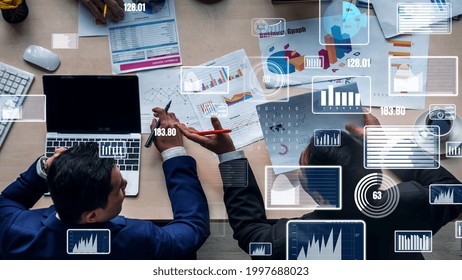 Creative visual of business data analyzing technology . Concept of digital data for marketing analysis and investment decision making .