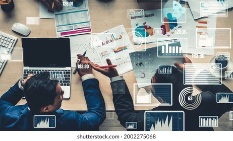 Creative visual of business data analyzing technology . Concept of digital data for marketing analysis and investment decision making .