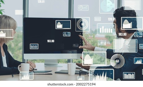 Creative visual of business data analyzing technology . Concept of digital data for marketing analysis and investment decision making .