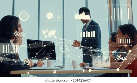Creative visual of business data analyzing technology . Concept of digital data for marketing analysis and investment decision making .