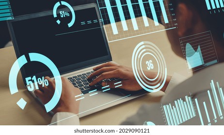 Creative visual of business data analyzing technology . Concept of digital data for marketing analysis and investment decision making .