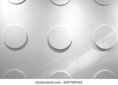 Creative wall design featuring circular shapes in modern interior space