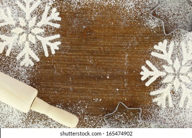 Creative Winter Christmas Time Baking Food Background 