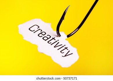 Creativity on piece of paper on hook