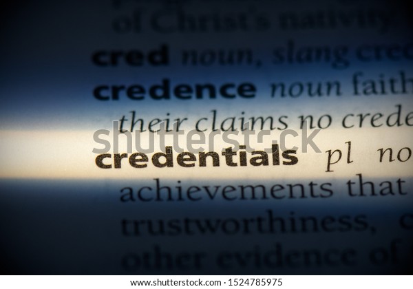 credentials-word-dictionary-credentials-concept-definition-stock-photo