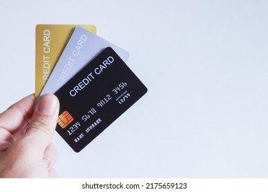 Credit card by financial services company that allows cardholders to borrow funds to pay for goods and services - Shutterstock ID 2175659123
