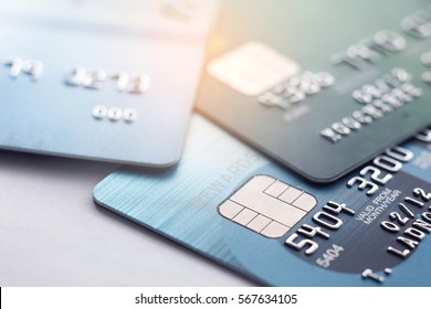 Credit card close up shot with selective focus for background. - Shutterstock ID 567634105