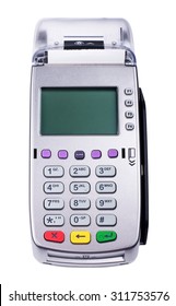 Credit Card Machine Reader Isolated On A White Background 