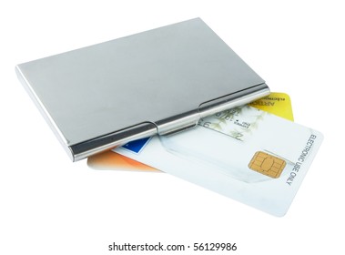 Credit Card With Metallic Case