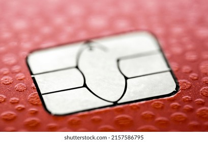 Credit Card Micro Chip, Close Up View