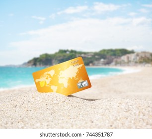 Credit Card On Tropical Beach