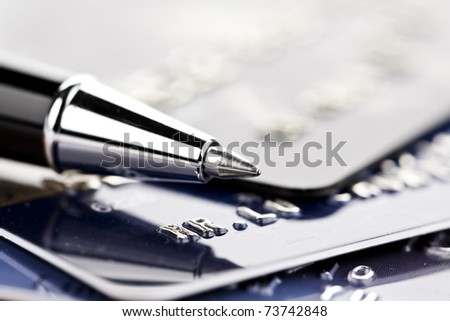 Credit card and pen