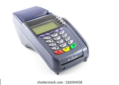 Credit Card Reader Machine On White Background