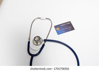 Credit Card Stethoscope Credit Health Check Stock Photo 1701758356 