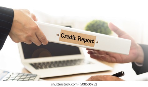 Credit Report. Loan Officer Sends Credit Burear Reports To Bank Manager.