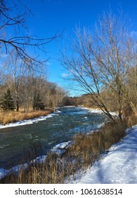 The Credit River In Winter Which Runs Through Mississauga Ontario Canada