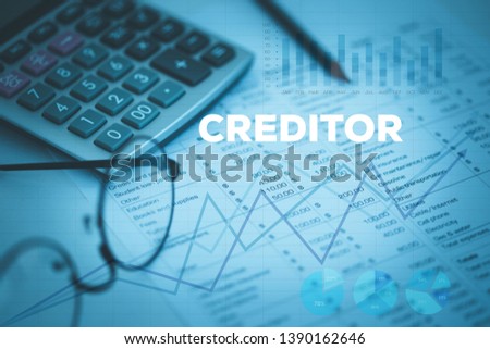 CREDITOR AND BUSINESS WORKPLACE CONCEPT