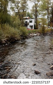 Creek Along Path Of Rio Grande Trail In Aspen, Colorado