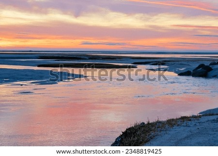 Paine’s creek beach at sunset Cape Cod MA USA