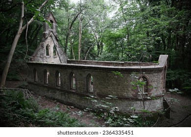 Creepy abandoned church deep in the woods