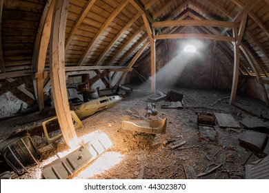 A Creepy Attic Of An Old House