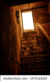 Creepy Cellar Door At Abandoned House