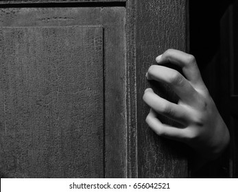 Creepy Hand And Old Door