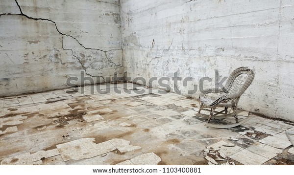 Creepy Rocking Chair Abandoned Room Stock Photo Edit Now 1103400881