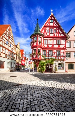 Creglingen, Germany. Historic buildings at the old town of Creglingen, Romantic Road tematic route.