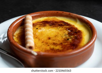 Crema Catalana (crème Brûlée Dessert) Custard With Caramel Catalonia Spain