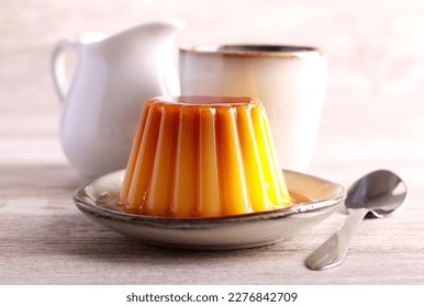 Creme caramel – custard and caramel pudding dessert, flan