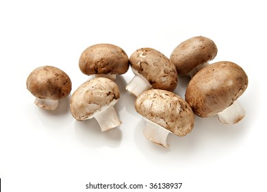 Cremini Mushrooms Isolated On White