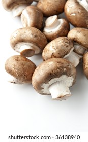 Cremini Mushrooms Isolated On White