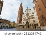 Cremona - The cathedral Assumption of the Blessed Virgin Mary and tower bell (torrazzo) 