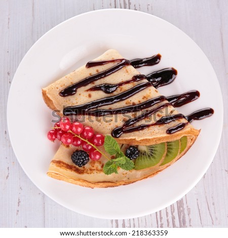 Similar – Image, Stock Photo Crepes with berries Food
