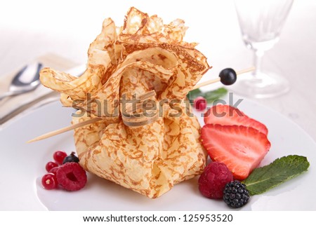 Similar – Image, Stock Photo Crepes with berries Food