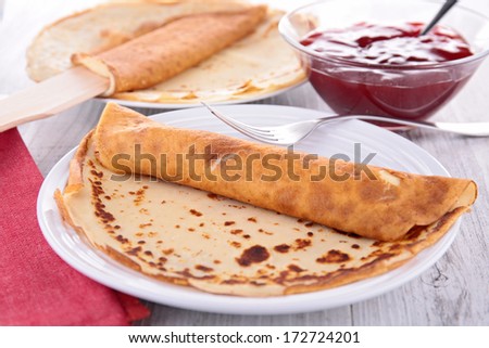 Similar – Image, Stock Photo Crepes with berries Food